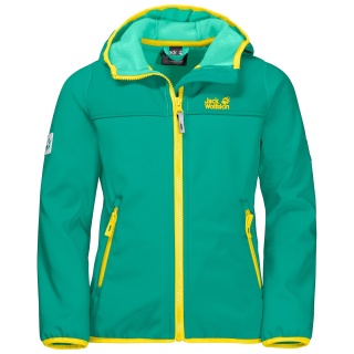 Jack Wolfskin Softshell Jacket Fourwinds (wind & water repellent) mint green Kids/Youth